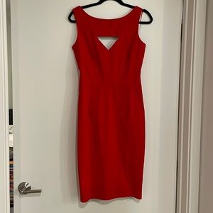 Retro Red Dress with Chest Cutout